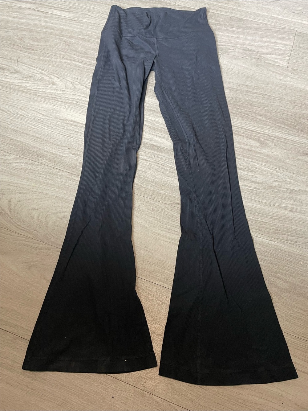 lululemon athletica Black Ribbed Flare Yoga Pants
